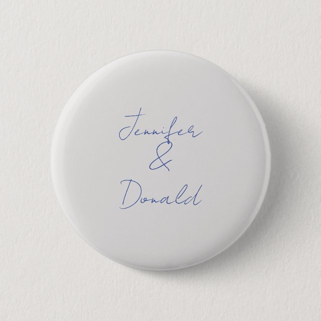 Calligraphy trendy classical plain personal names 2 inch round button (Front)