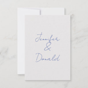 Calligraphy trendy classical plain personal names thank you card