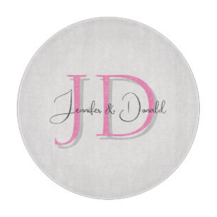 Calligraphy trendy classical script monogram cutting board