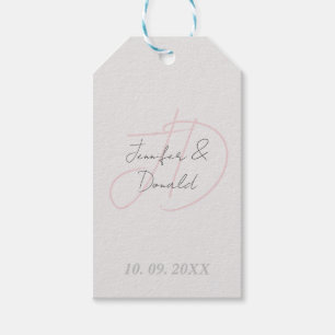 Calligraphy trendy classical script monogram gift tags