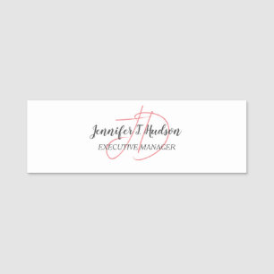Calligraphy trendy classical script monogram name tag