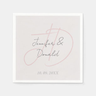 Calligraphy trendy classical script monogram napkin