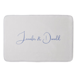 Calligraphy trendy classical script plain personal bath mat