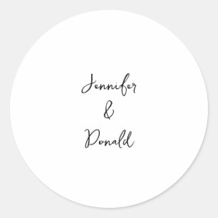 Calligraphy trendy classical script plain personal classic round sticker