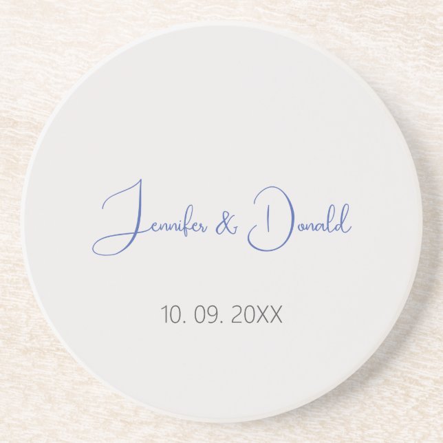 Calligraphy trendy classical script plain personal coaster (Front)
