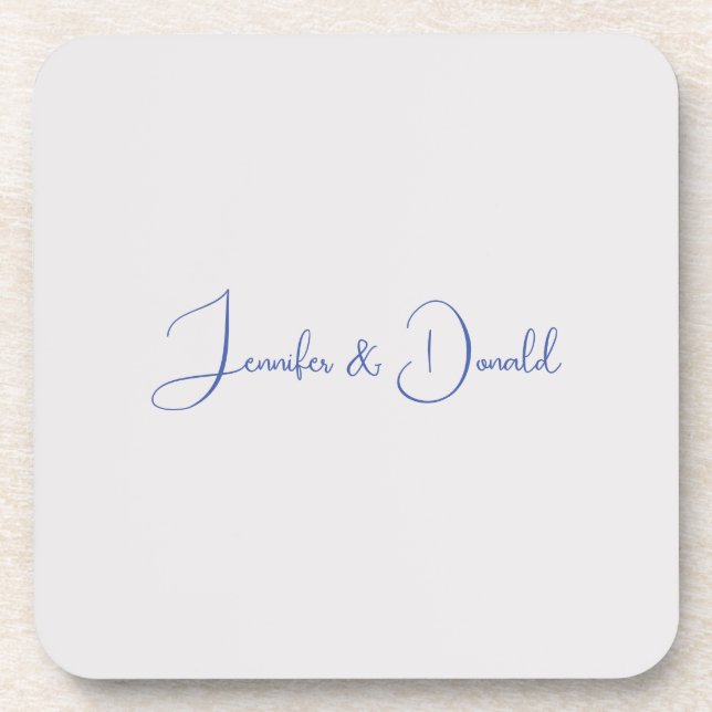 Calligraphy trendy classical script plain personal coaster (Front)