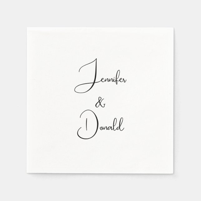 Calligraphy trendy classical script plain personal napkin (Front)