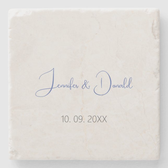 Calligraphy trendy classical script plain personal stone coaster (Front)