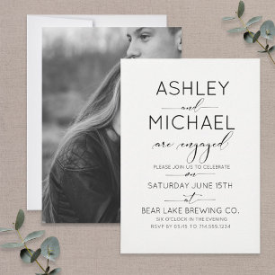 Calligraphy Typography Engagement Party Invitation
