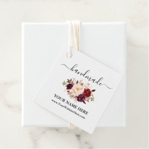 Calligraphy Watercolor Floral Handmade Tag