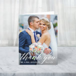 Calligraphy Wedding Bride Groom Photo Note Thank You Card<br><div class="desc">Modern Calligraphy Wedding Bride and Groom Photo Thank You Folded Note Card</div>