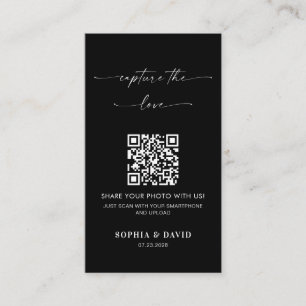 Calligraphy Wedding Capture the love QR Code Enclosure Card