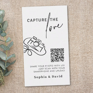 Calligraphy  Wedding Capture The Love QR Code Enclosure Card