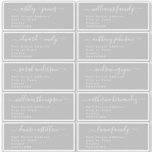 Calligraphy Wedding Guest Address Labels UK Layout