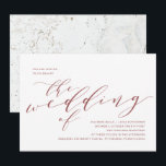 Calligraphy Wedding Invitation | Burgundy Marsala<br><div class="desc">Gorgeous,  on-trend romantic calligraphy invitations featuring hand lettering and simple script typography.  Lovely typography and all black text makes this design truly stand out.  These simple romance invitations are modern and classy with a chic,  yet traditional,  touch.</div>
