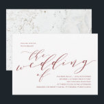 Calligraphy Wedding Invitation | Burgundy Marsala<br><div class="desc">Gorgeous,  on-trend romantic calligraphy invitations featuring hand lettering and simple script typography.  Lovely typography and all black text makes this design truly stand out.  These simple romance invitations are modern and classy with a chic,  yet traditional,  touch.</div>
