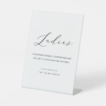 Calligraphy Wedding Ladies Bathroom
