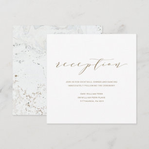 Calligraphy Wedding Reception Card Gold