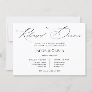 Calligraphy Wedding Rehearsal Dinner invite