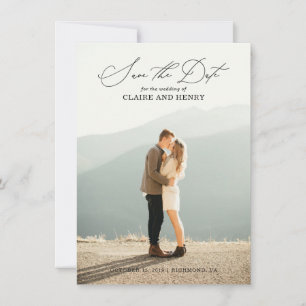 Calligraphy Wedding Save the Date Card