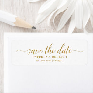 Calligraphy Wedding Save The Date Return Address