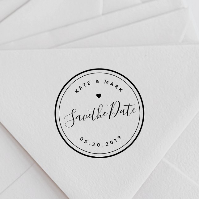 Calligraphy Wedding Save the Date Self-inking Stamp (Creator Uploaded)