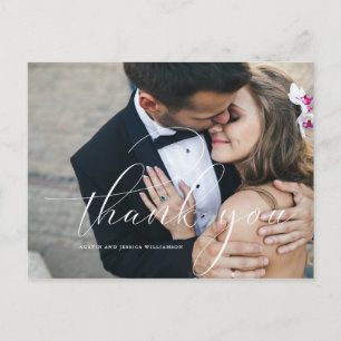 Calligraphy Wedding Thank You Post Card