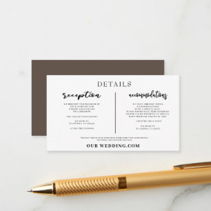 calligraphy wedding website insert