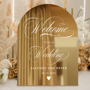 calligraphy white script wedding welcome window cling