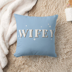 calligraphy wifey throw pillow
