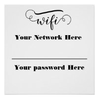 calligraphy wifi password pedestal sign