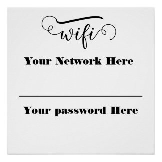 calligraphy wifi password pedestal sign