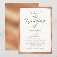 Calligraphy with Copper Edge Luxury Fall Wedding