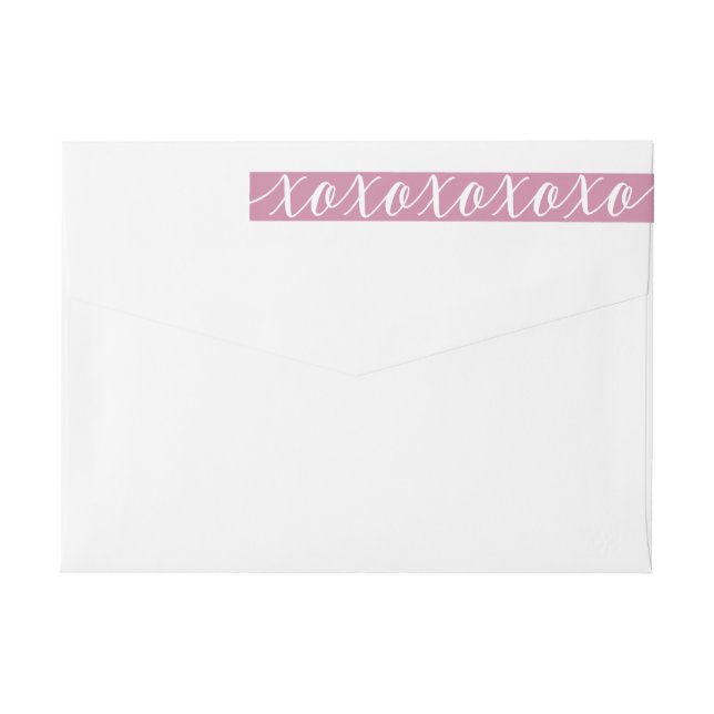Calligraphy XOXO Elegant Valentine's Day Wrap Around Label (Back)