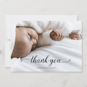 Calligraphy Your Photo New Baby Shower Thank You