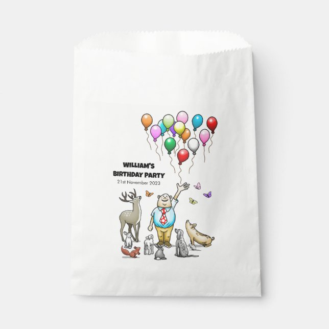 Calling All Animals Birthday Favour Bag (Front)
