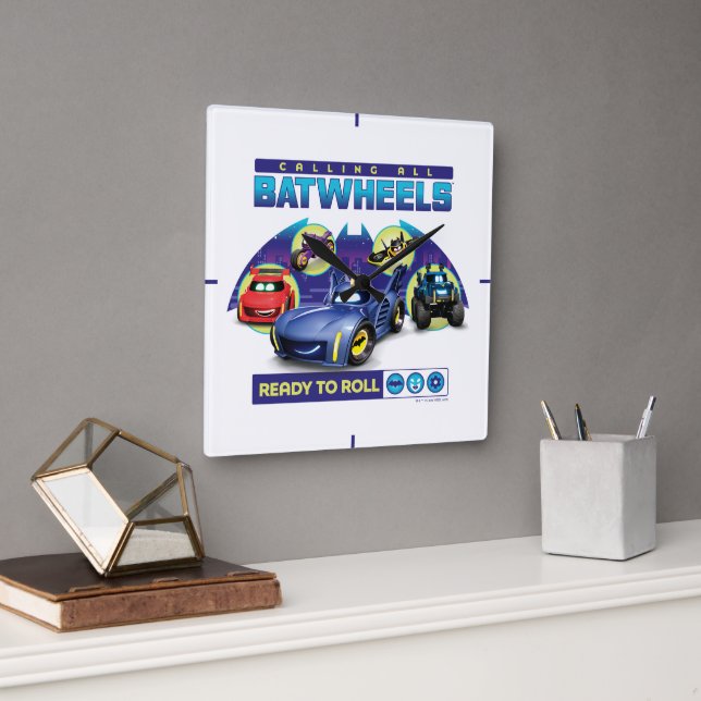 Calling all Batwheels™ - Ready to Roll Square Wall Clock (Office)