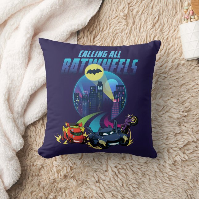 Calling all Batwheels™ Throw Pillow (Blanket)