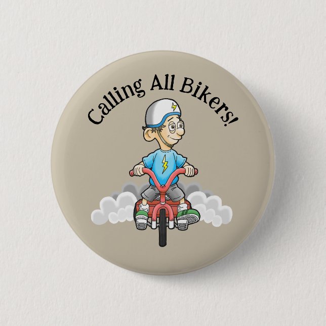Calling All Bikers Birthday 2 Inch Round Button (Front)