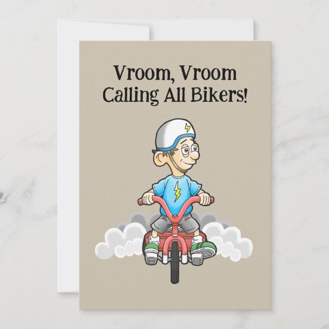 Calling All Bikers Birthday Invitation (Front)