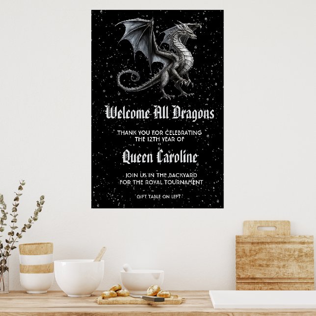 Calling All Dragons Birthday  Poster (Kitchen)