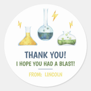 Calling all Mad Scientists! Science Birthday Party Classic Round Sticker