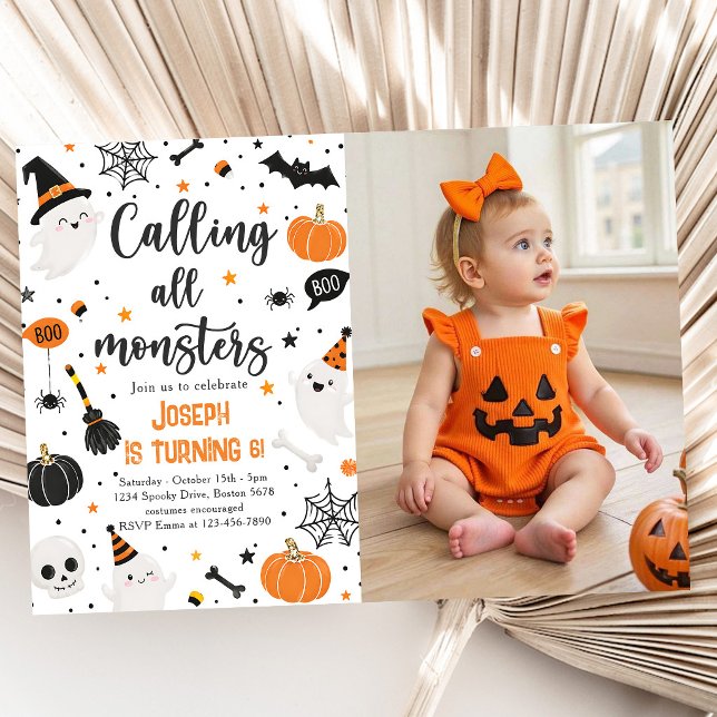 Calling all monster Halloween Birthday party Invitation (Creator Uploaded)