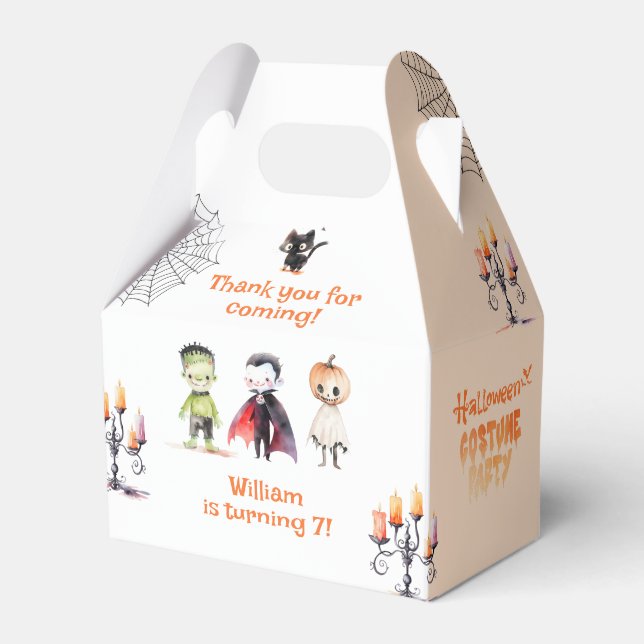 Calling all monsters Costume birthday party Favor Box (Front Side)