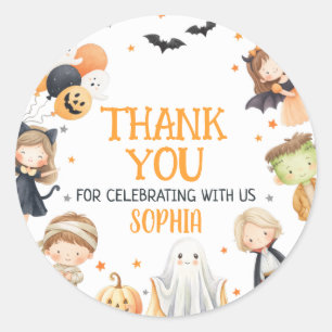 Calling All Monsters Halloween Birthday  Classic Round Sticker