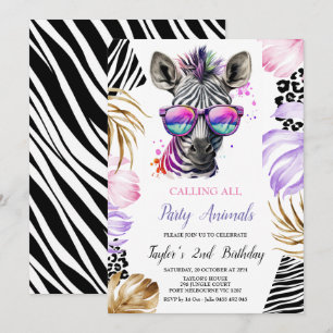 Calling All Party Animal Birthday Invitation