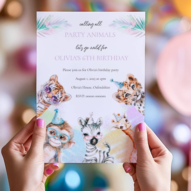 Calling All Party Animals Birthday Invitation (Creator Uploaded)