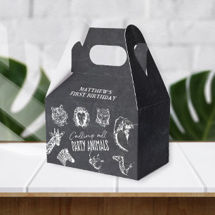 Calling All Party Animals Chalkboard Birthday Favor Box