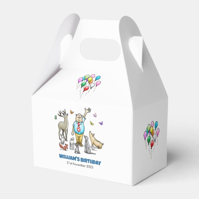 Calling All Party Animals Favour Box (Front Side)