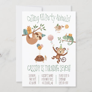 Calling all Party Animals!  Fun Birthday Party Invitation